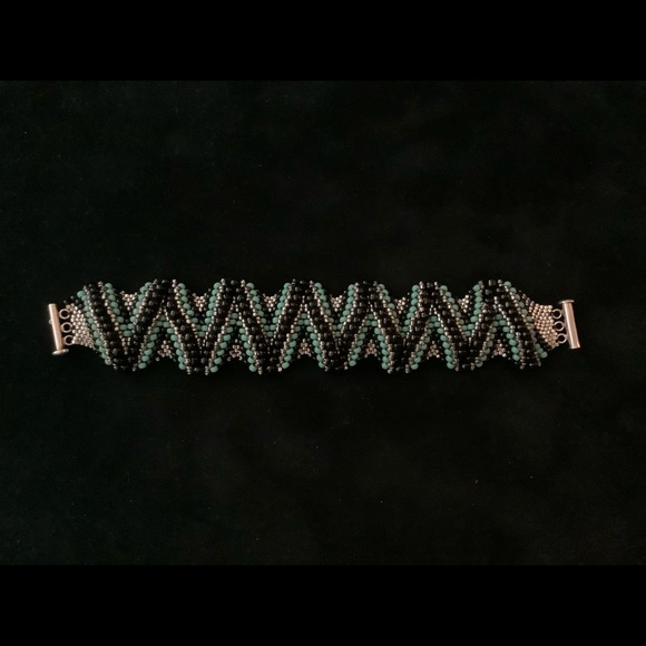 Turquoise Handmade Beaded Bracelet - Picture 2 of 3